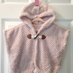 Old Navy Girl's Cozy Hooded Poncho in Dusty Rose Pink